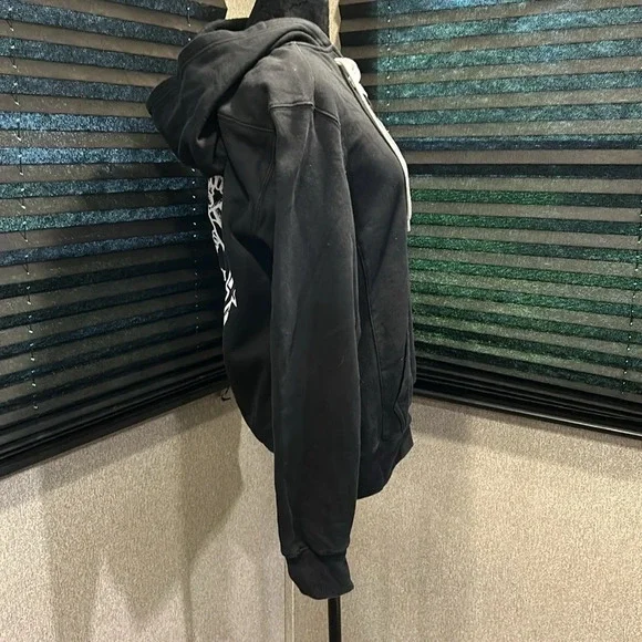 Sport Tek Women’s Black Graphic Hoodie Lace Front Salty on Hood Size XS - Picture 3 of 9